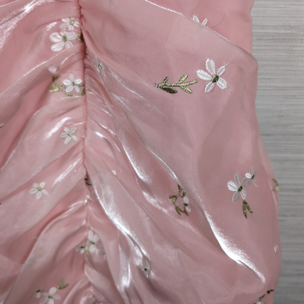 x REVOLVE Skylark Mini Dress in Pink Flower Embroidery Amanda Uprichard Small - Picture 5 of 14